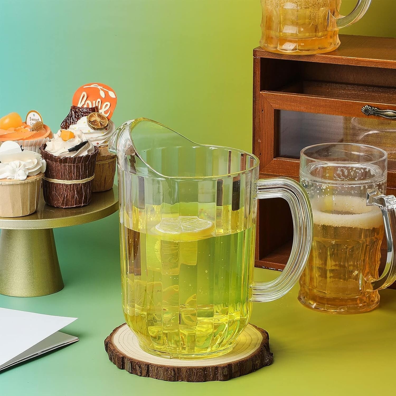 Lightweight Half-Gallon Clear Beverage Jugs - 12 Pack Perfect for Entertaining