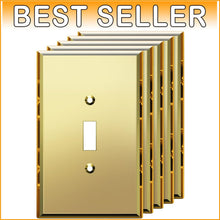 Load image into Gallery viewer, Premium Gold Mirrored Toggle Switch Cover Plates - 5 Pack with Easy Install
