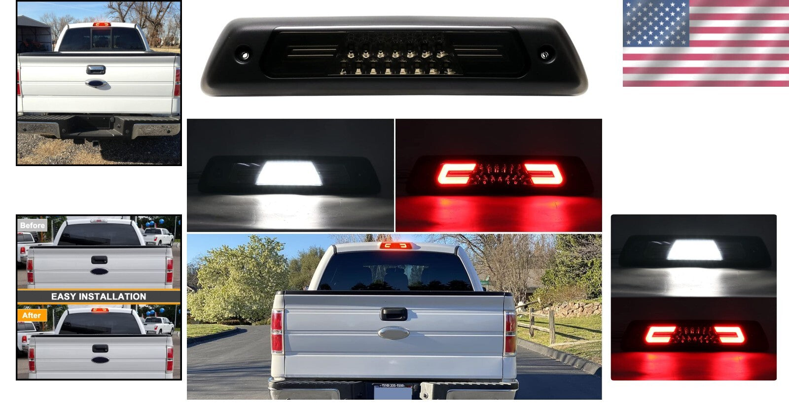 Super Bright LED High Mount Brake Light for F150 2009-2014, Waterproof Design