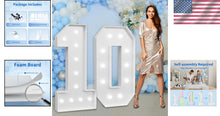 Load image into Gallery viewer, Interactive Light-Up Number 10 Kit - Perfect for Milestone Birthday Parties