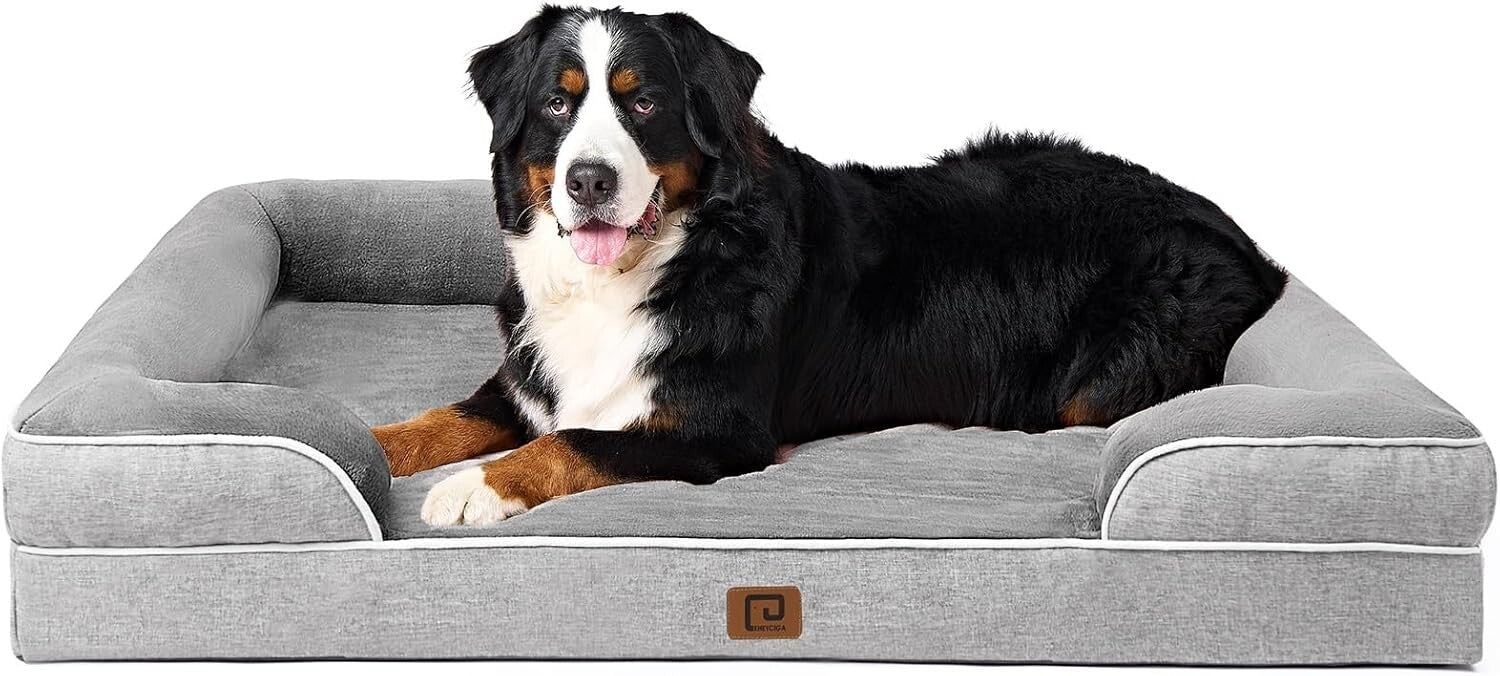 Egg-Crate Foam XL Dog Couch with Non-Slip Bottom - Perfect for All Breeds