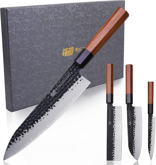 Premium 4PCS Kitchen Knife Set – High Carbon Steel Blades for Professional Chefs