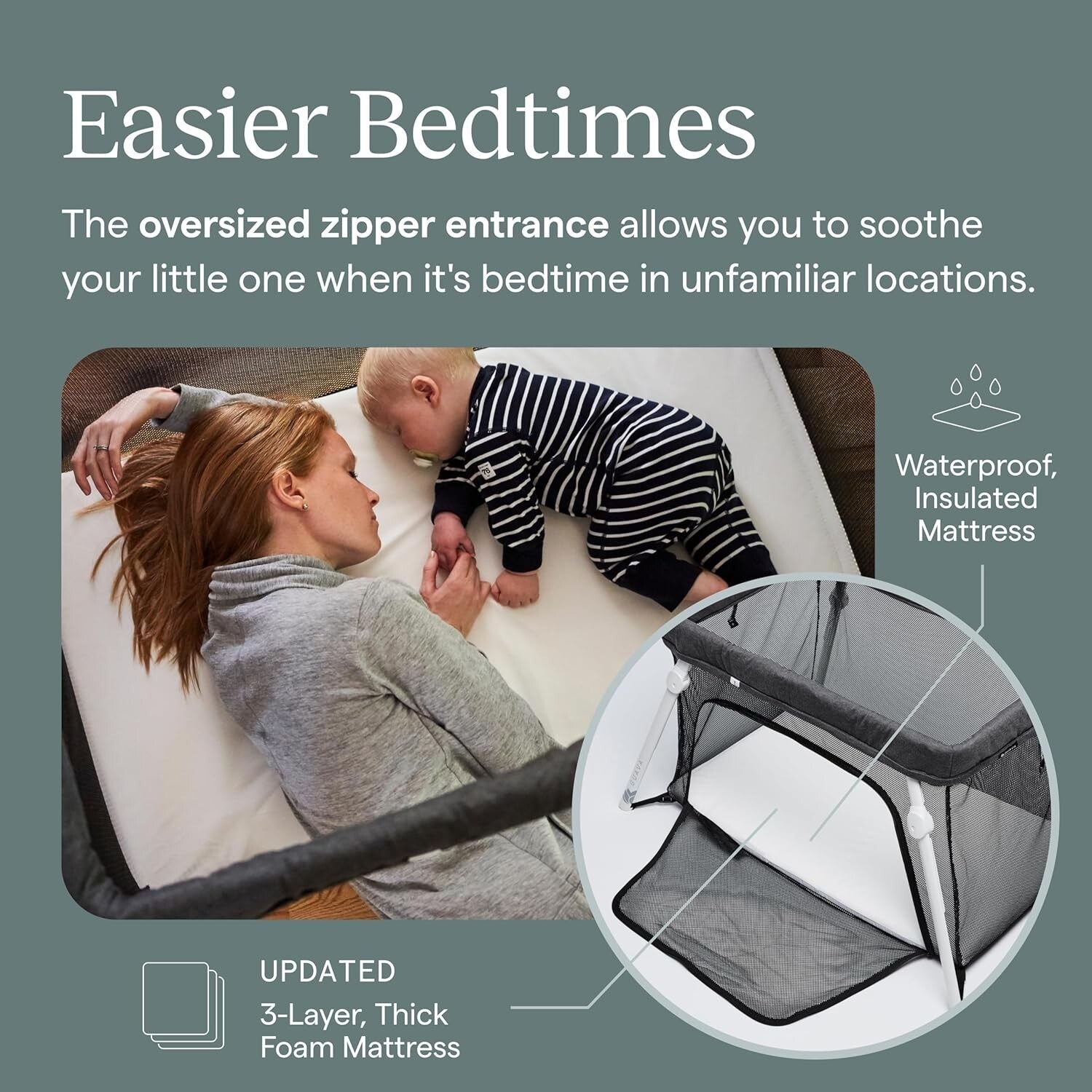 Certified GreenGuard Lotus Portable Crib - Safe Travel Bed for Babies & Toddlers