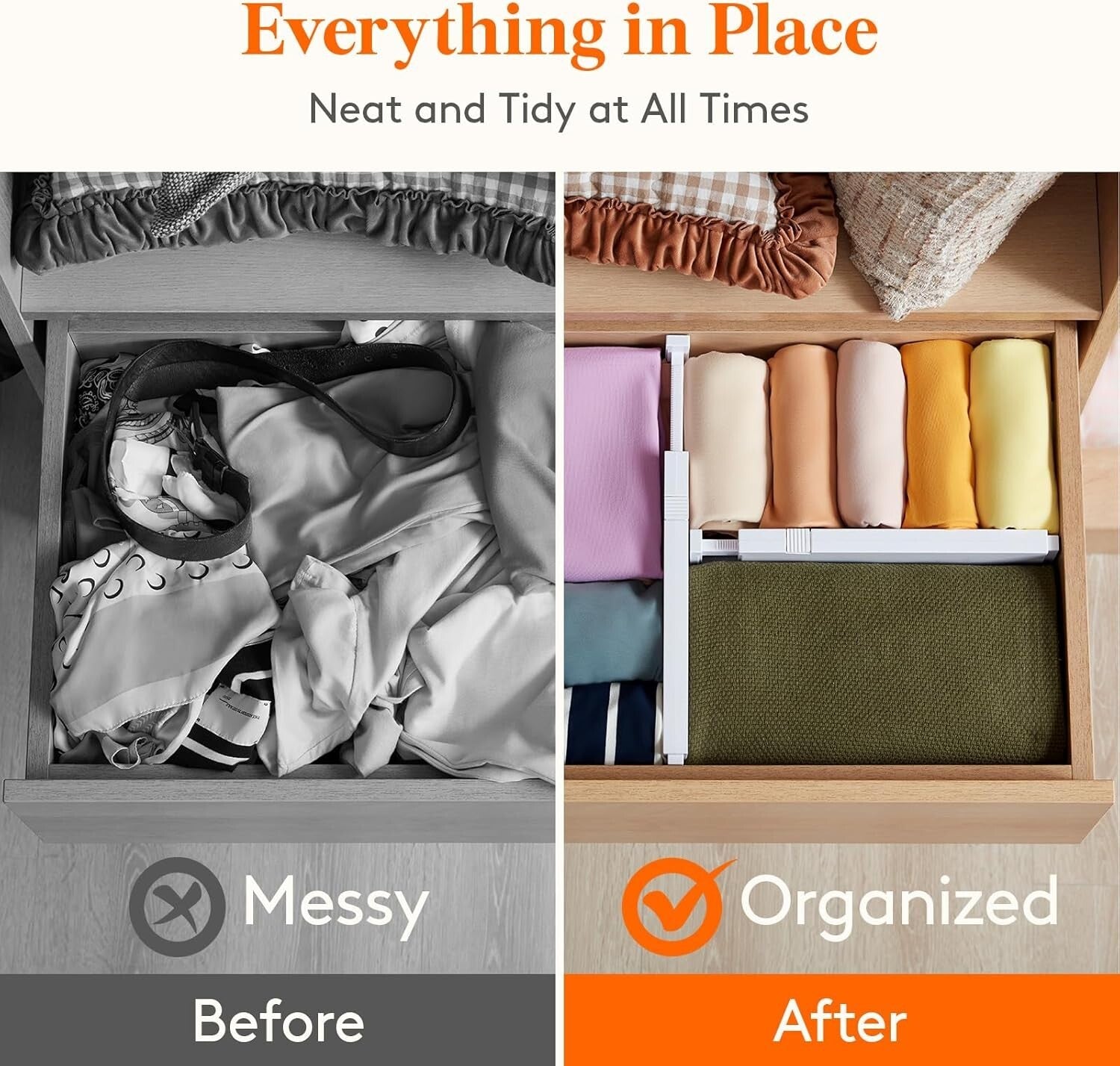 Expandable 10 Pack Drawer Dividers 4" High for Versatile Organizing Solutions