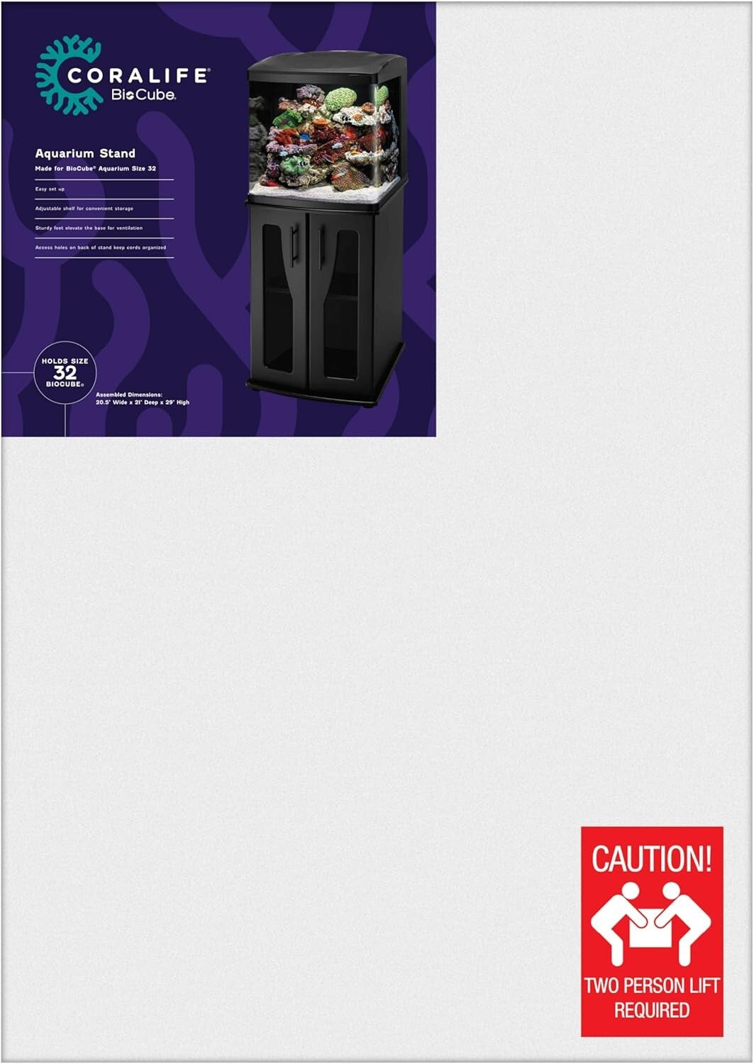 Durable 32 Gallon BioCube Aquarium Stand with Storage Shelf & Cord Management