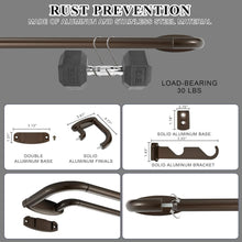 Load image into Gallery viewer, Sturdy Room Darkening Curtain Rods 72-144 Inches - Elegant Design in Dark Bronze