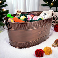 Load image into Gallery viewer, Indestructible Copper Galvanized Dog Toy Bin - Stylish 25 Qt Storage Solution