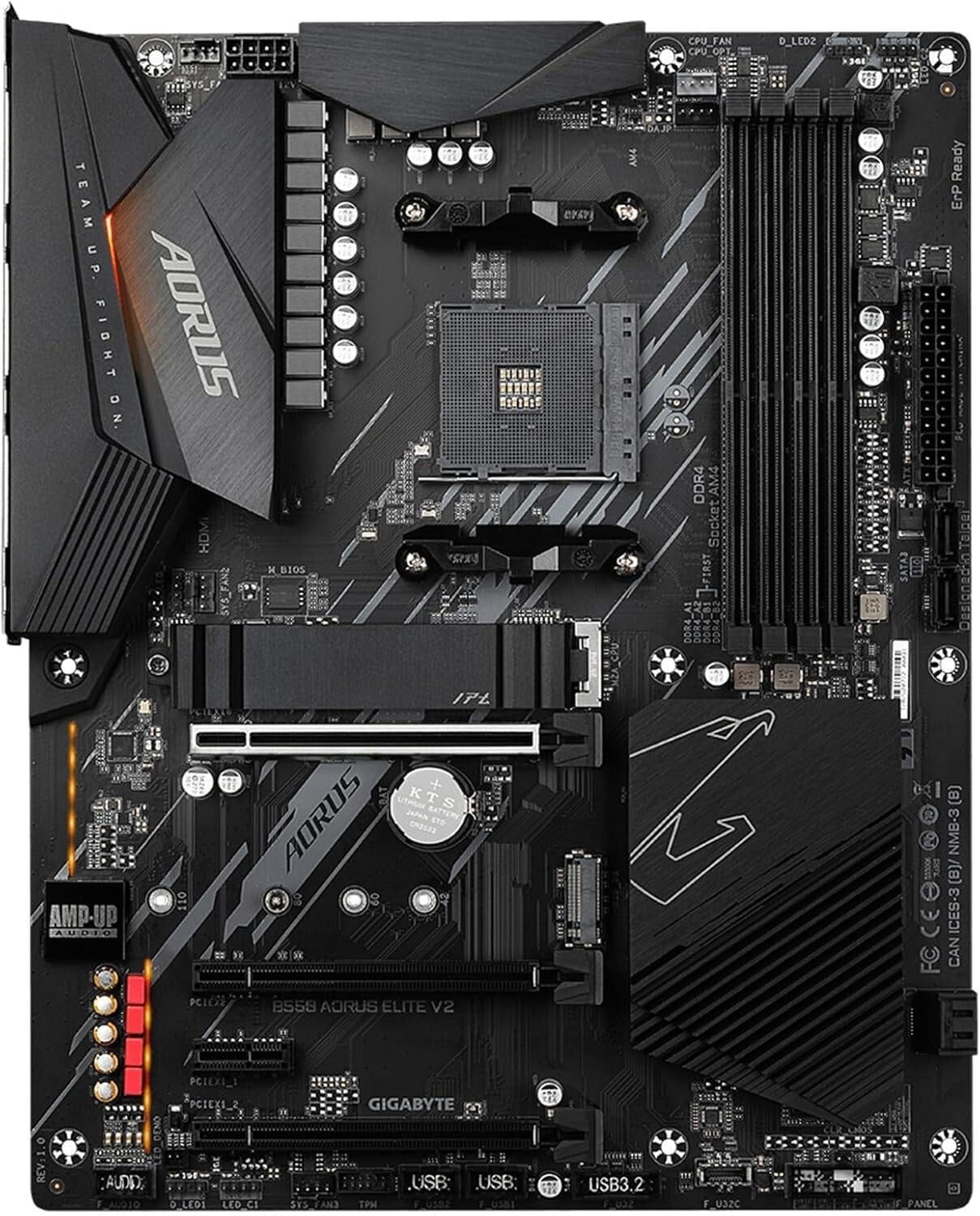 B550 Aorus Elite Ax V2: Ultra-Durable ATX Motherboard with 12+2 Power Phases