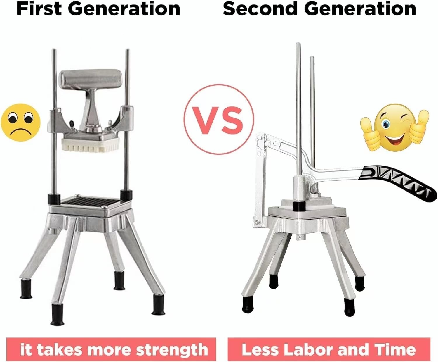 Heavy-Duty Stainless Steel Vegetable Dicer with Push Handle & Easy Clean Design