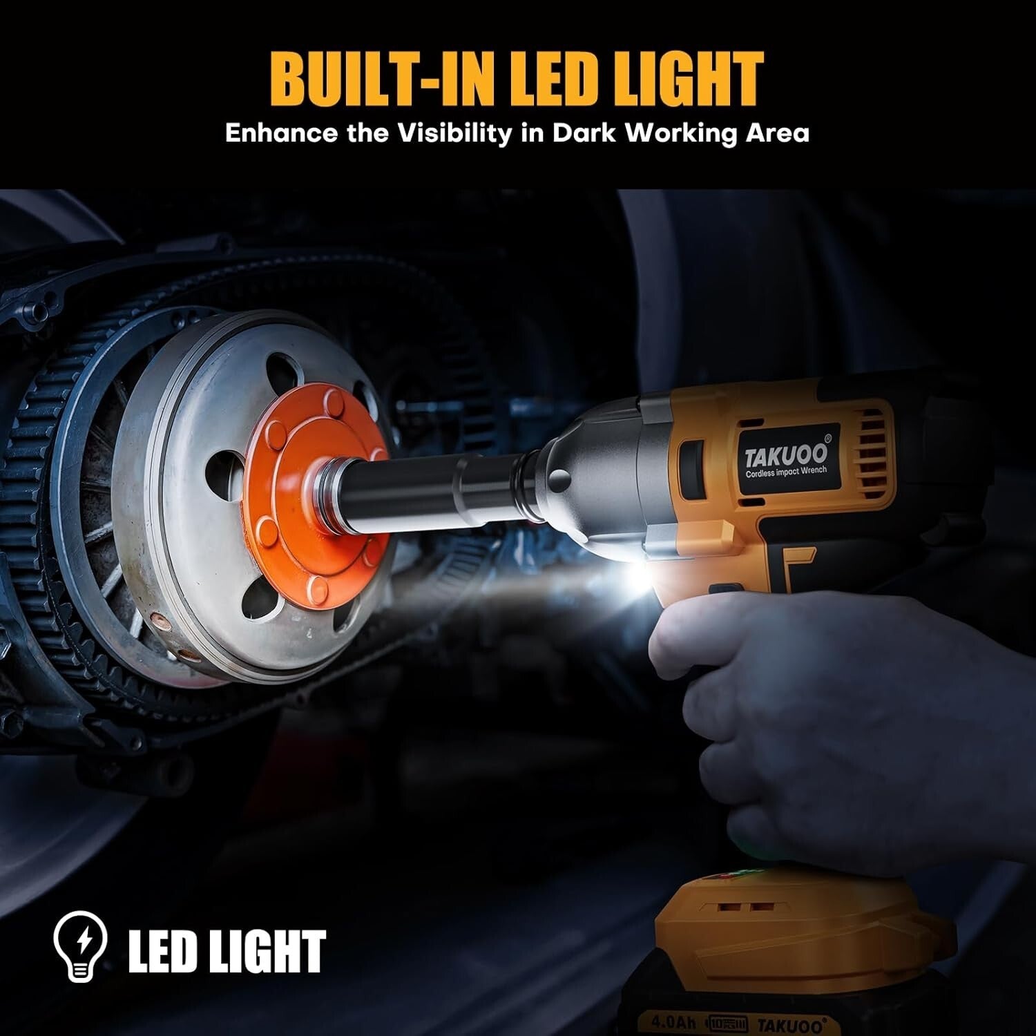 Cordless High Torque Brushless Impact Wrench 740Ft-lbs with 2 Batteries & Cha...