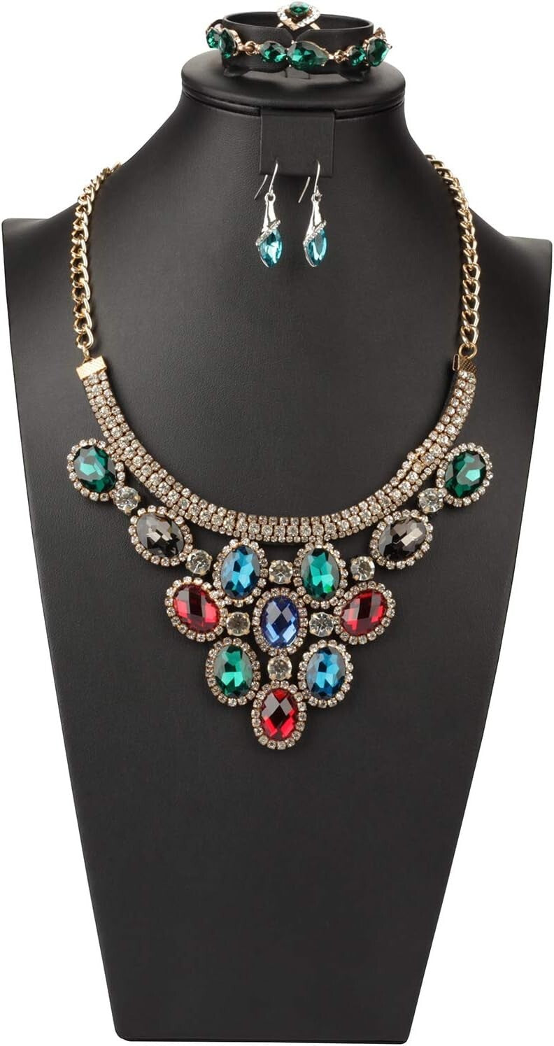 Sophisticated PU Leather Jewelry Display Stand for Rings & Necklaces - 13.9"