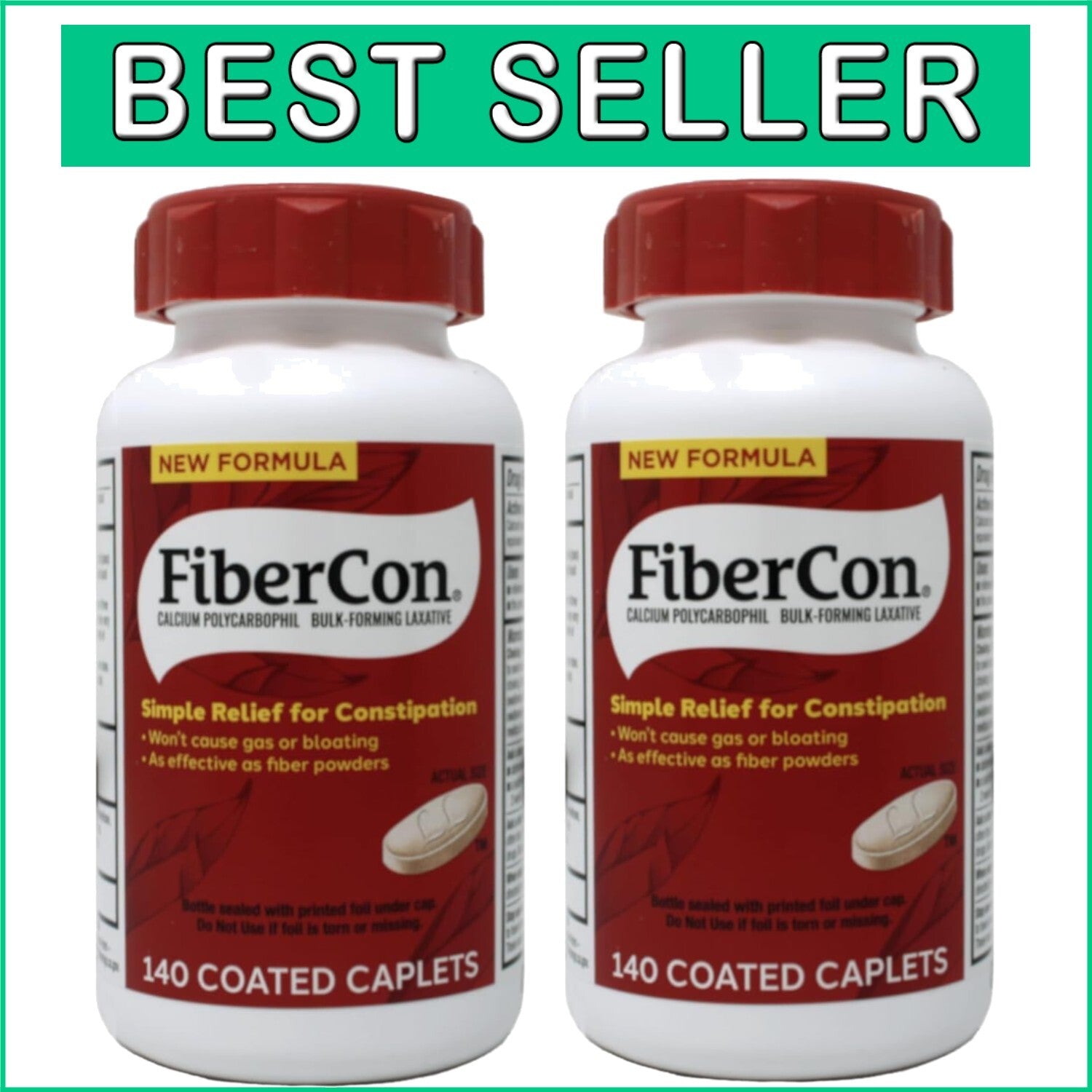 Fiber Therapy Powder for Gentle Digestive Support - 2 Pack of Unflavored Relief