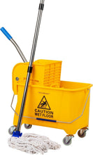 Load image into Gallery viewer, Ergonomic 22 Qt Mop Bucket &amp; Wringer Set with Wheels - Effortless Cleaning