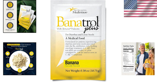 Banatrol Natural Anti-Diarrheal Powder with Prebiotics - 25 Servings of Relief