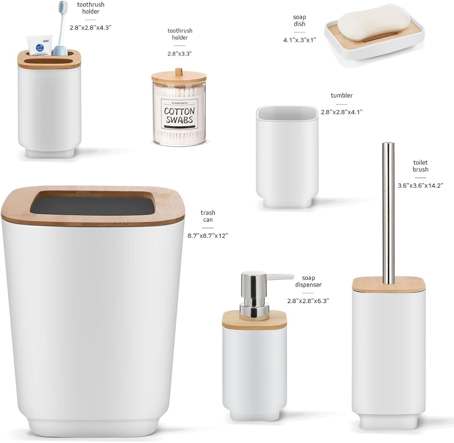 Durable and Stylish 11-Piece White Bathroom Essentials - Perfect Gift Option
