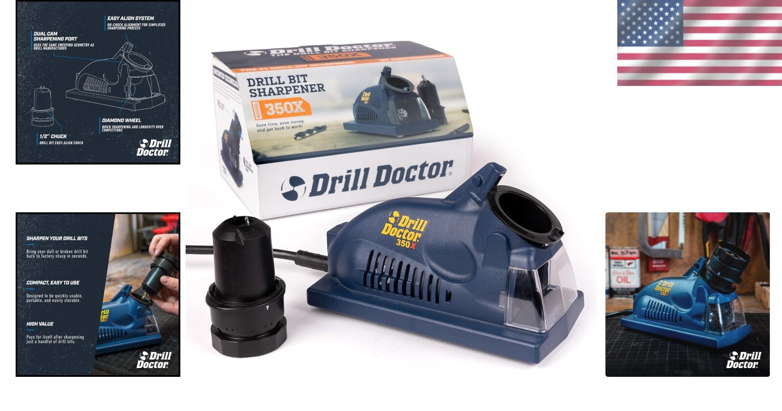High-Speed Portable Drill Bit Sharpener for Precision Sharpening of Metal & Wood