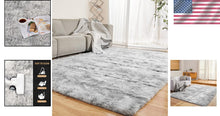 Load image into Gallery viewer, High Pile 8' X 10' Shag Area Rug in Light Grey - Stylish and Comfortable Decor