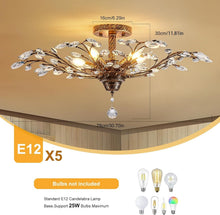 Load image into Gallery viewer, Modern Vintage 5-Light Crystal Chandelier - Perfect for Dining Room &amp; Kitchen