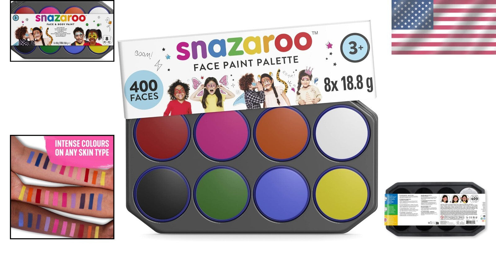 High-Quality 8-Color Face Paint Palette - Non-Toxic & Easy to Remove with Soap