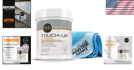 Gentle Marble Polishing Powder - 8oz Kit with Microfiber Cloth for DIY Projects