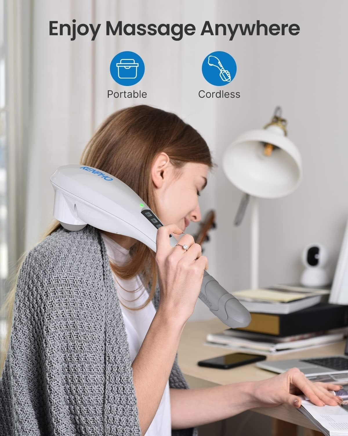 Lightweight Cordless Back Massager for Effective Muscle Relaxation at Home