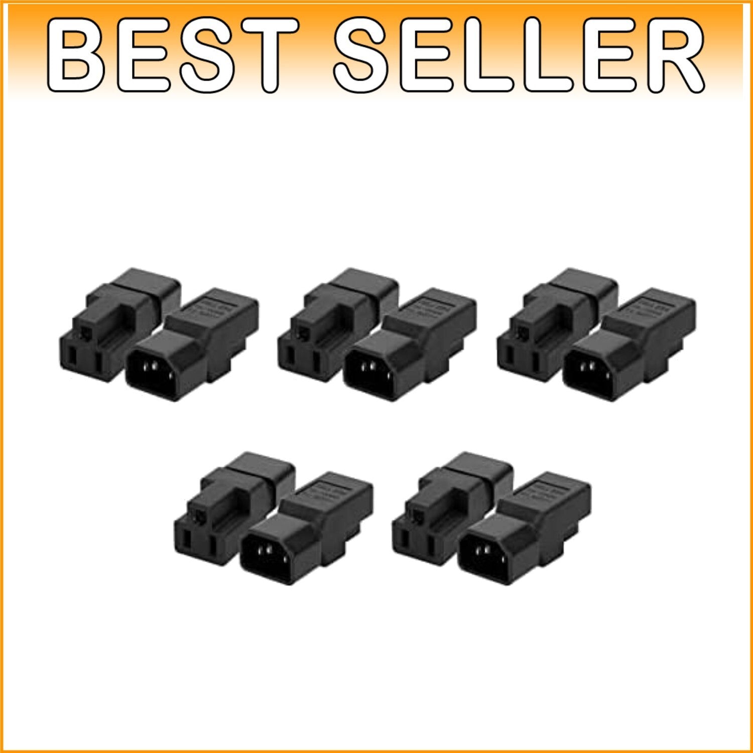 Bulk 10-Pack C14 Male to NEMA 5-15R Extension Plugs for Ultimate Connectivity