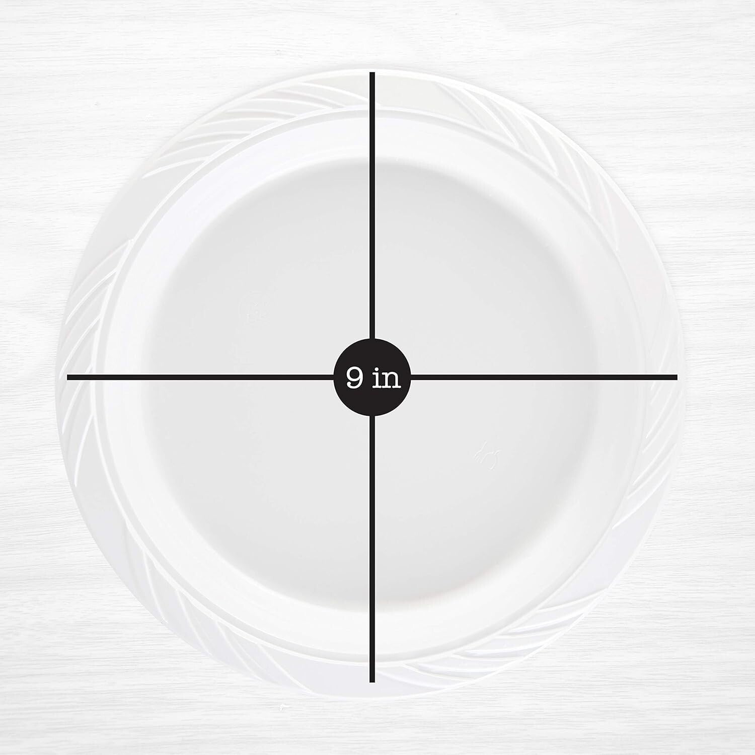 400 Count Glossy 9'' Plastic Dinner Plates - Ideal for Large Parties & Birthdays