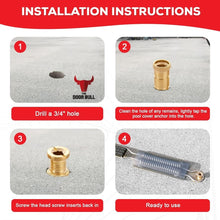 Load image into Gallery viewer, Heavy-Duty Brass Pool Cover Anchors - Universal Fit for Concrete &amp; Pavers Deck