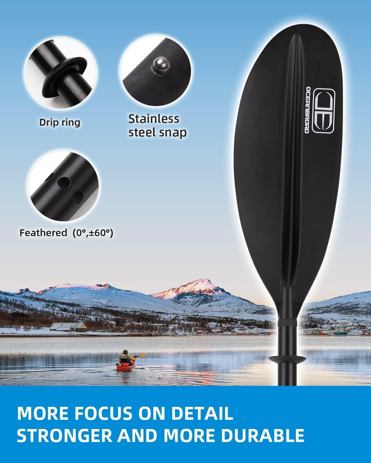 95in Kayak Paddle: High-Quality Aluminum & Fiberglass for Optimal Performance