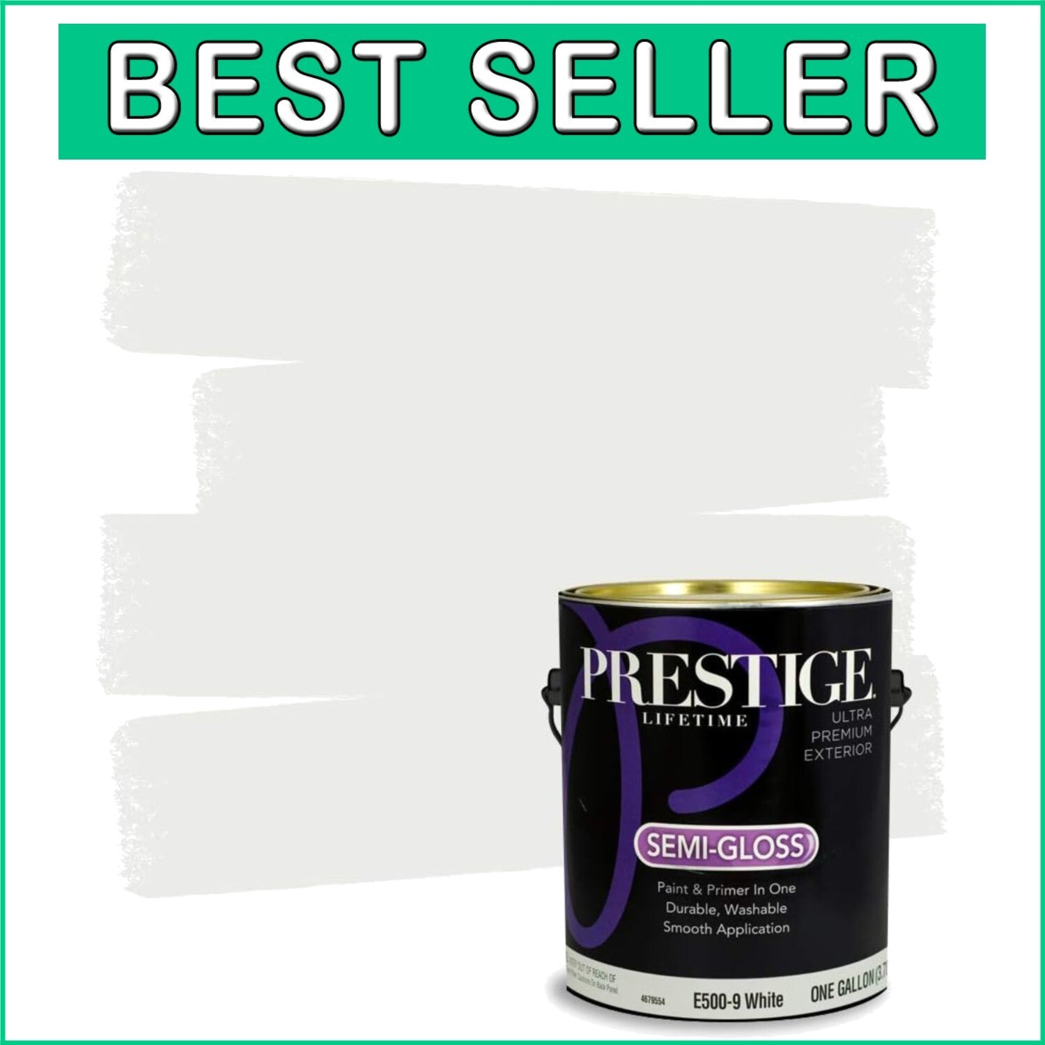 Environmentally Friendly 1-Gallon Semi-Gloss Exterior Paint & Primer White