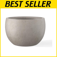 Load image into Gallery viewer, Versatile Round Planter - 19.9" Weathered Concrete with Drainage &amp; Rubber Plug