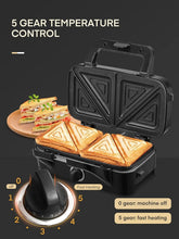 Load image into Gallery viewer, Portable 1200W Waffle Maker &amp; Panini Press - Removable Plates for Easy Cooking