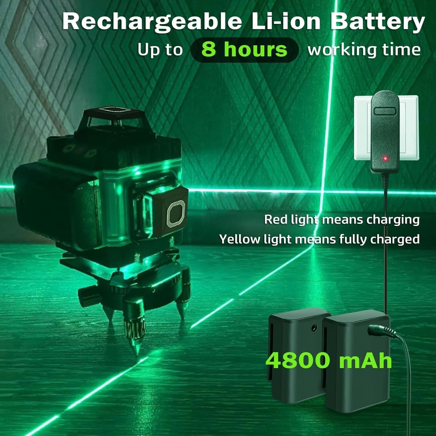 Rechargeable Laser Level with 16 Lines and Tripod – Accurate Home Renovations