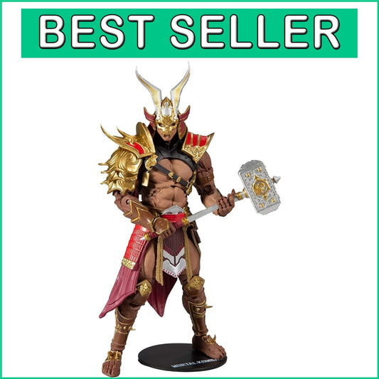 Collectible 7-Inch Shao Kahn Figure - Mortal Kombat Action Hero with Hammer