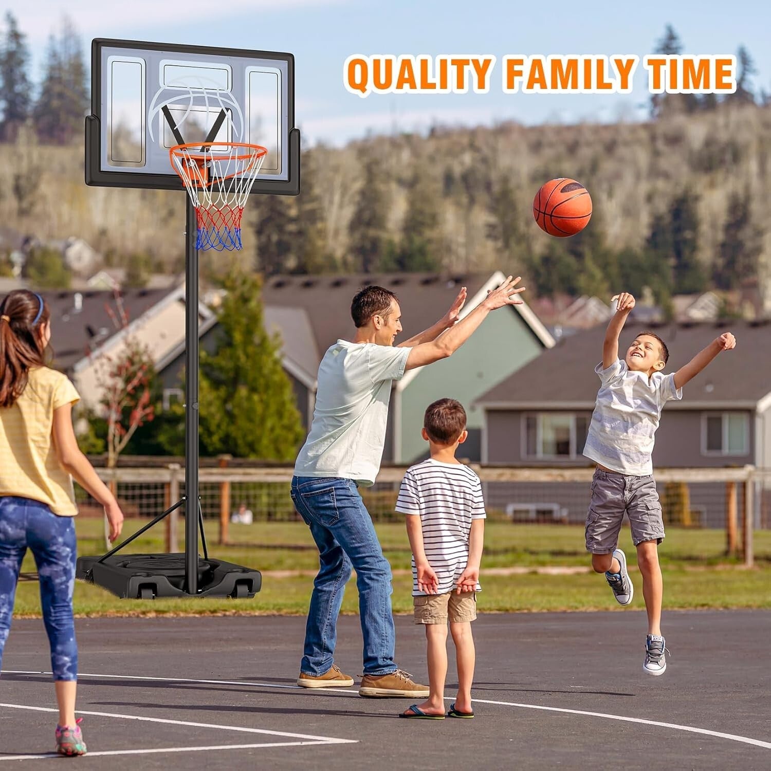 Durable 10ft Adjustable Basketball Goal - Fun for Kids & Adults with Easy Setup
