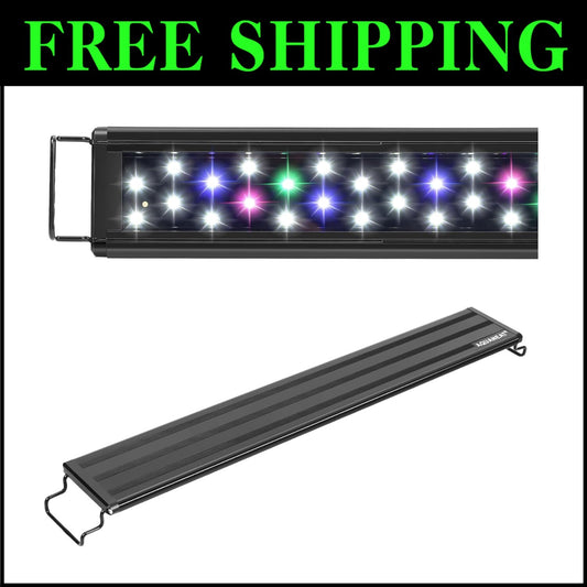 Polished Aluminum LED Aquarium Light for 48-54 Inch Tanks – 2400 Lumen