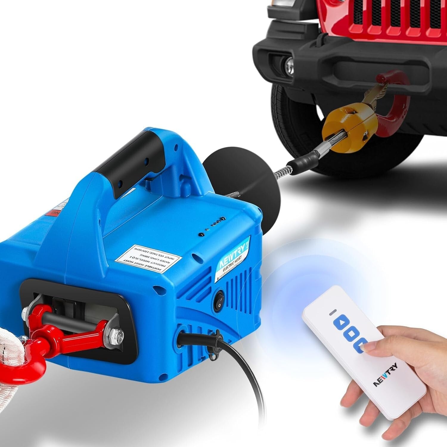 1100lbs Electric Hoist Winch with Wireless Remote Control - Effortless Lifting