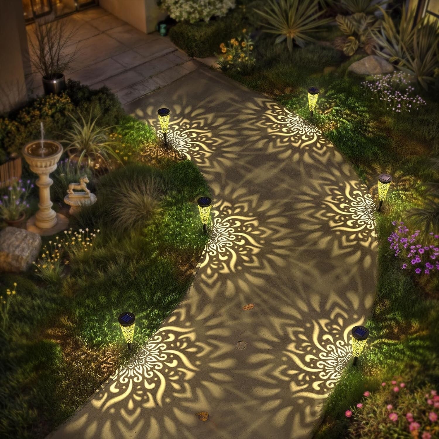 Decorative Solar Garden Lights - 6 Waterproof LED Fixtures for Pathway Benefits