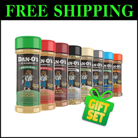 Versatile 8-Pack Seasoning Collection - Original to Spicy - 2.2-2.5 oz Bottles