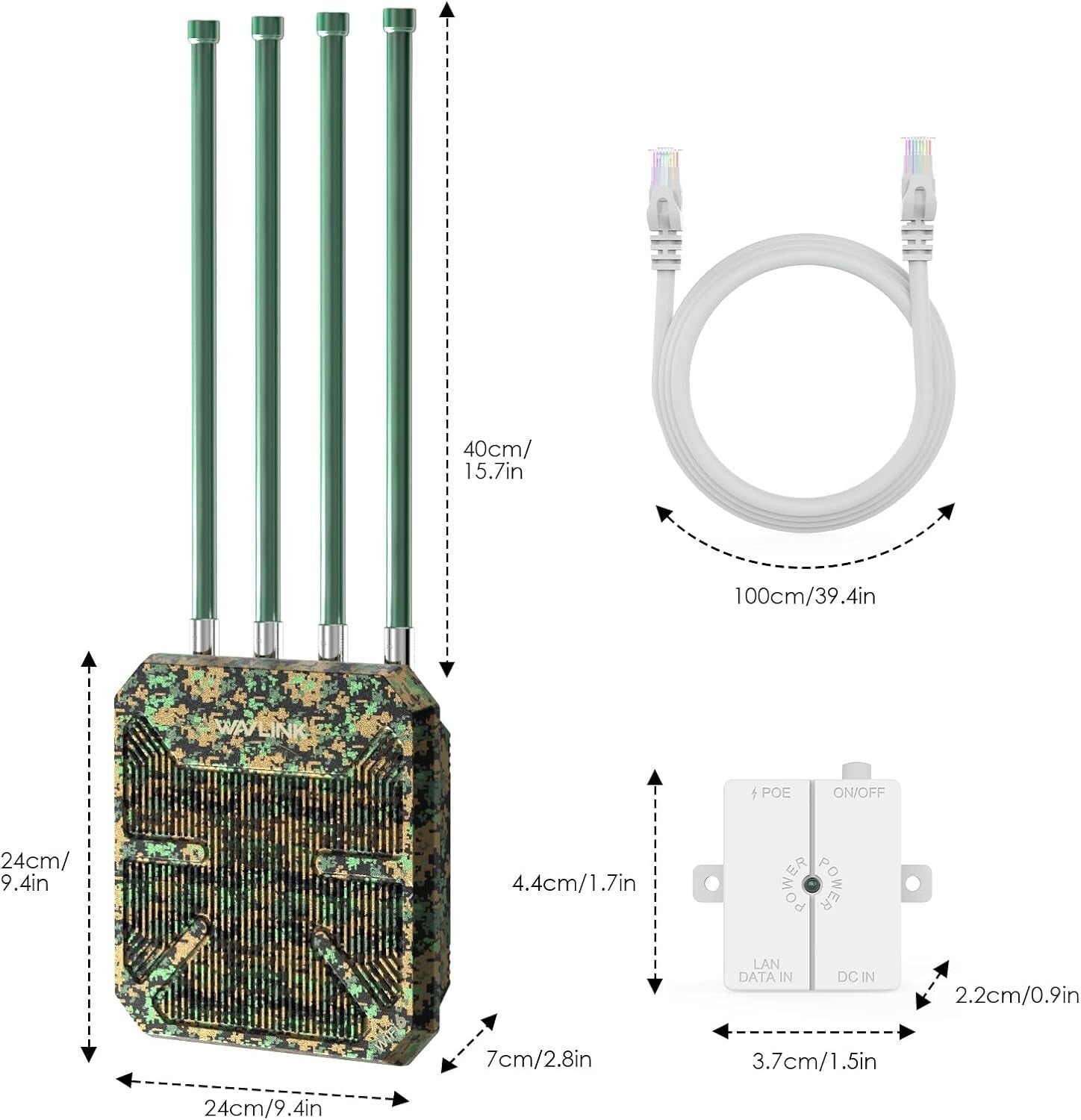 High-Speed AX3000 WiFi 6 Extender with 4x8dBi Antennas for Outdoor Connectivity