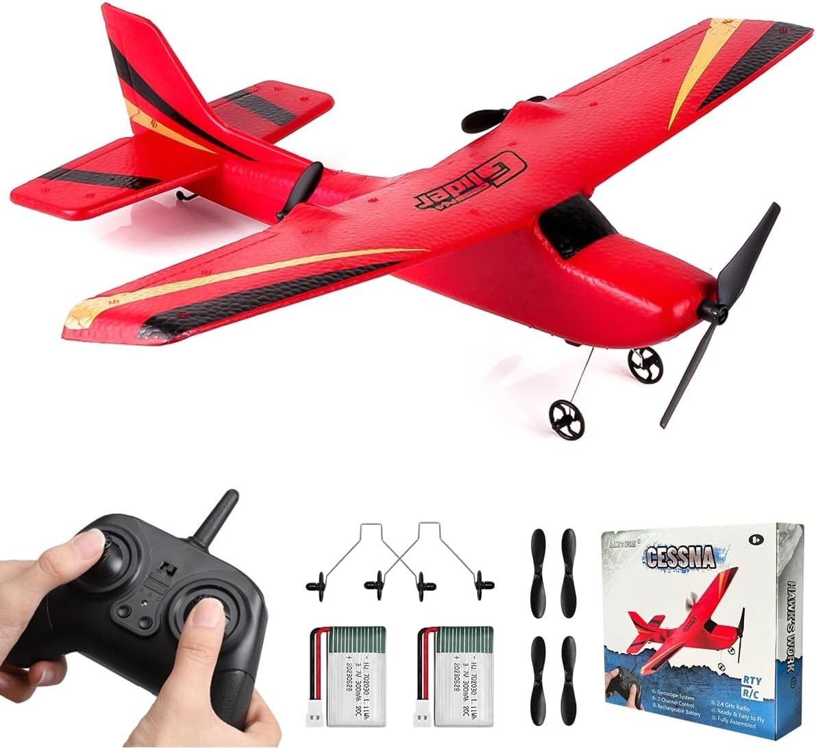 Beginner-Friendly Remote Control Airplane - 2.4GHz & Self-Stabilization System