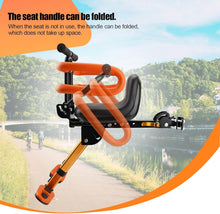 Load image into Gallery viewer, Adjustable Front Mounted Kids Bike Seat with Foot Pedals &amp; Backrest Comfort