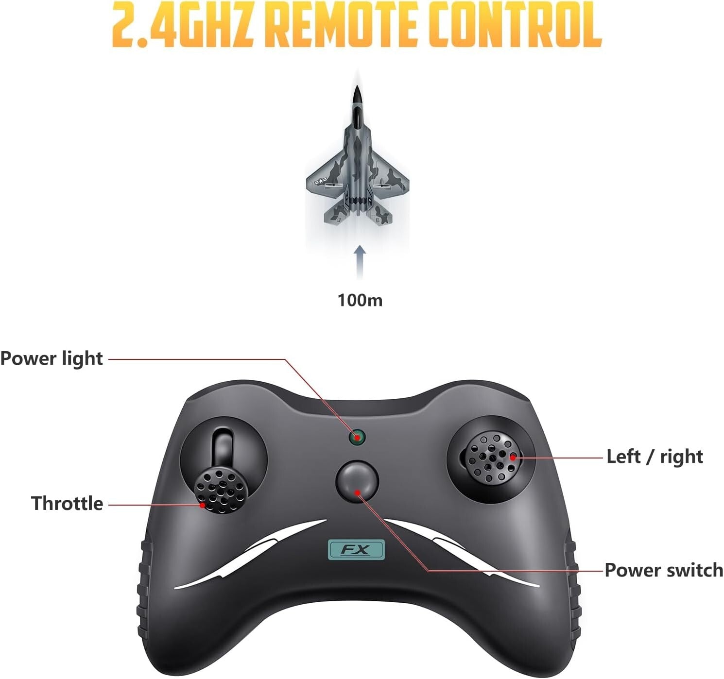 F-22 RC Airplane: Durable Foam Glider with 4-Directional Control for Fun Flying