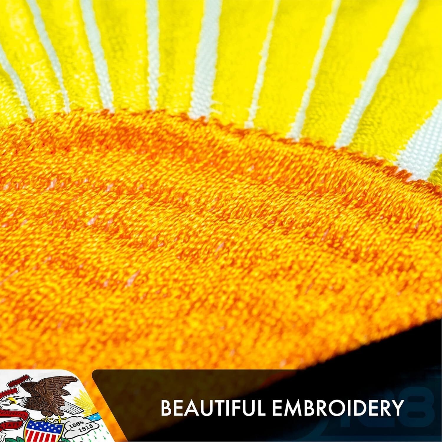 Embroidered 3x5 Illinois Flag - Indoor/Outdoor Double Sided with Brass Grommets