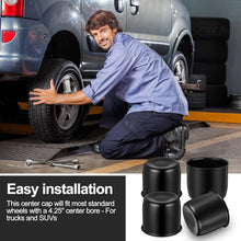 Load image into Gallery viewer, Easy Install Black Wheel Center Caps - 4 Pcs 4.25 Inch for Trailers and Trucks
