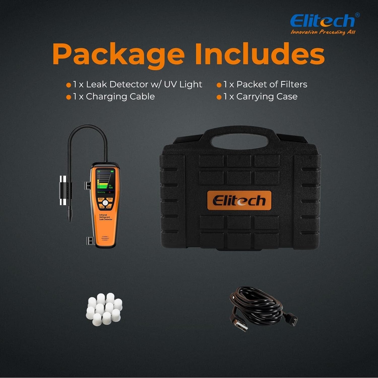 Professional HVAC Leak Detector with Infrared Sensor & 2.8" Display for Accuracy