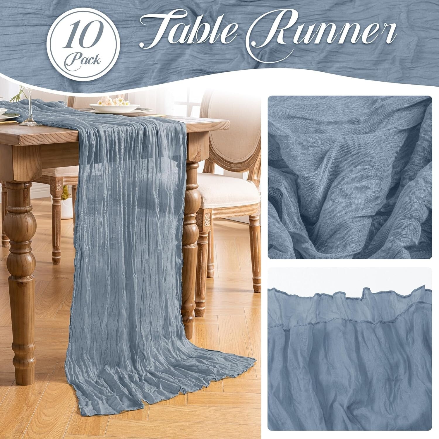 Versatile 35x120 Inch Dusty Blue Cheesecloth - Perfect for Weddings & Showers