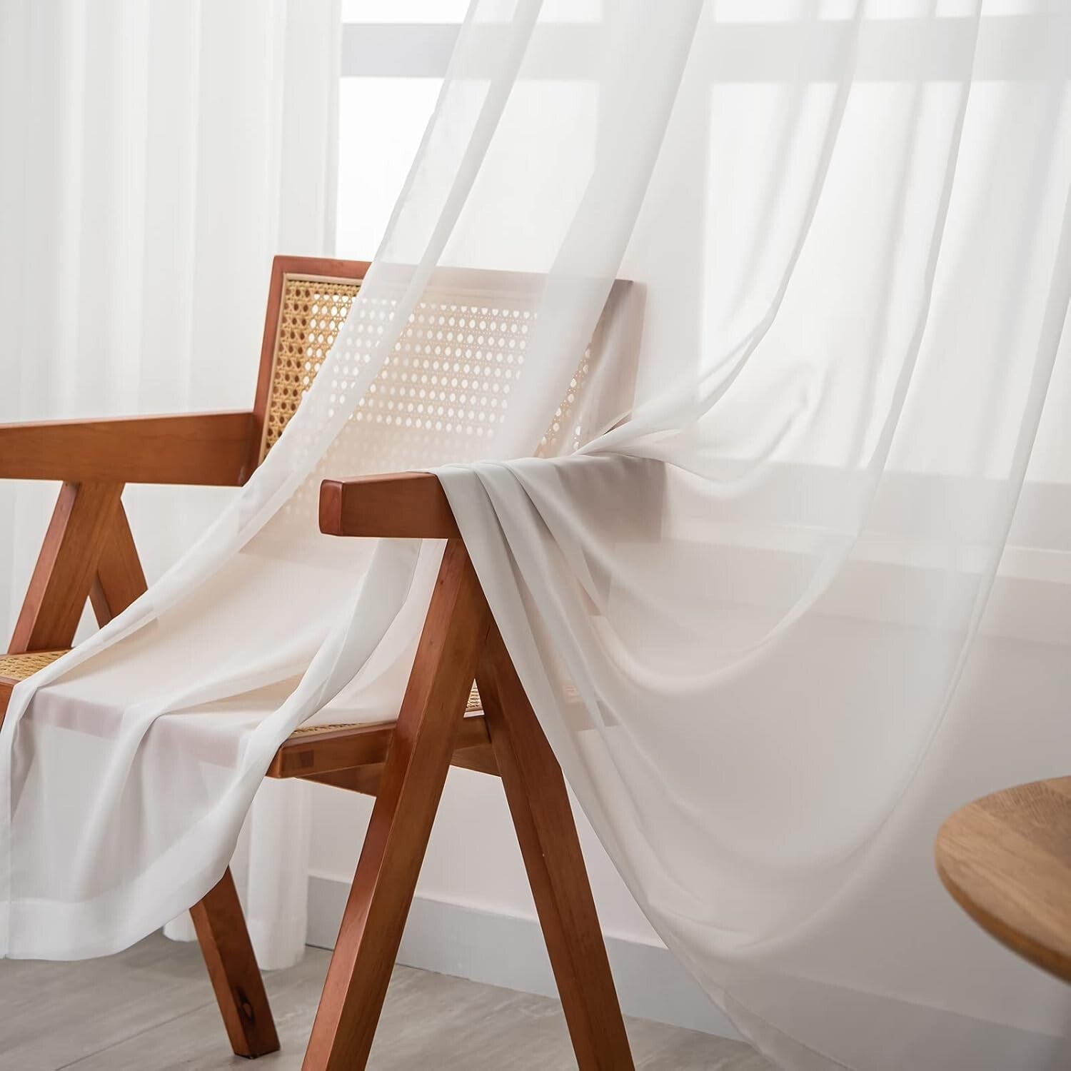 Luxurious 90-Inch Sheer Pinch Pleated Curtains - Ideal for Living Room & Bedroom