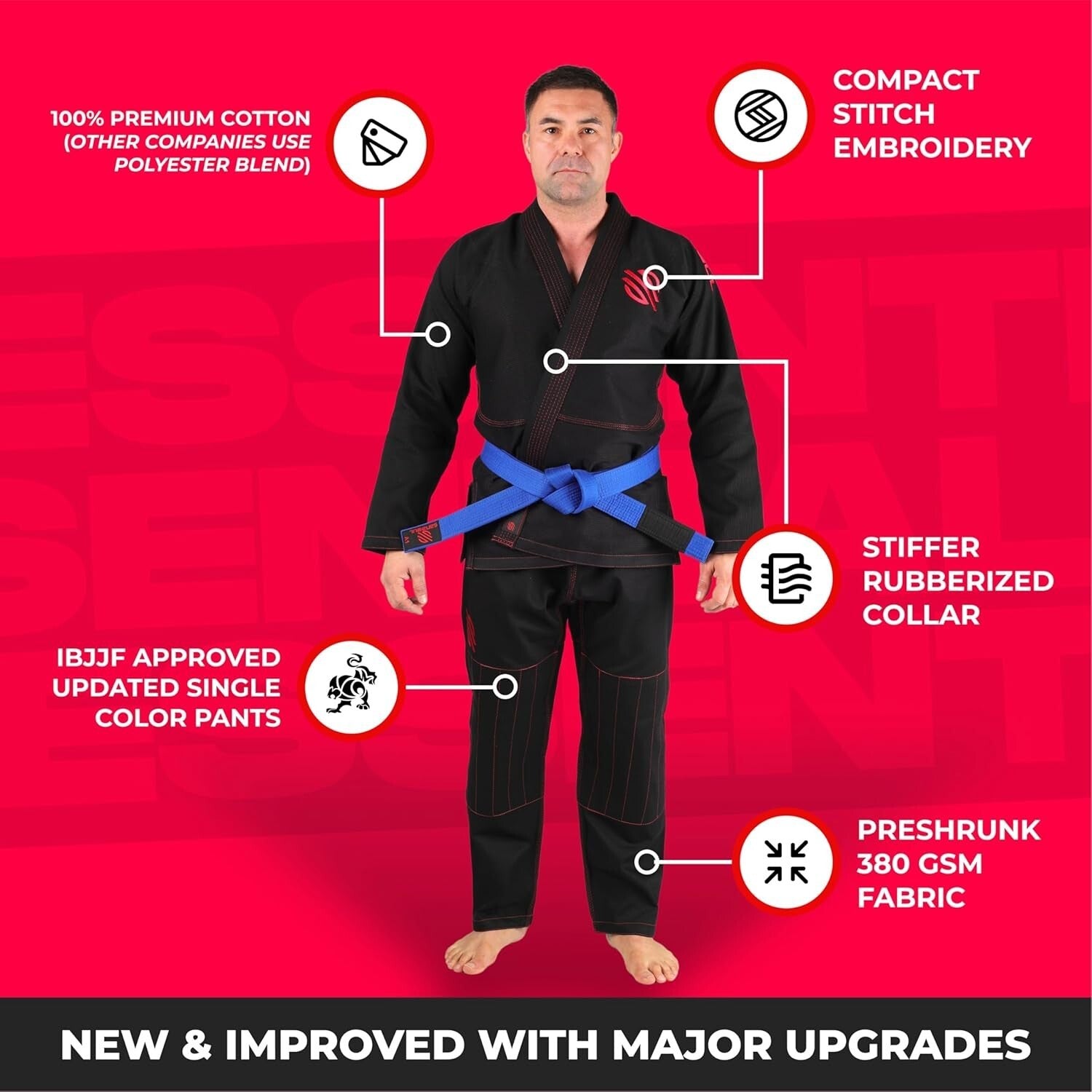 Essential Lightweight BJJ Gi for Men - IBJJF Compliant Training Attire