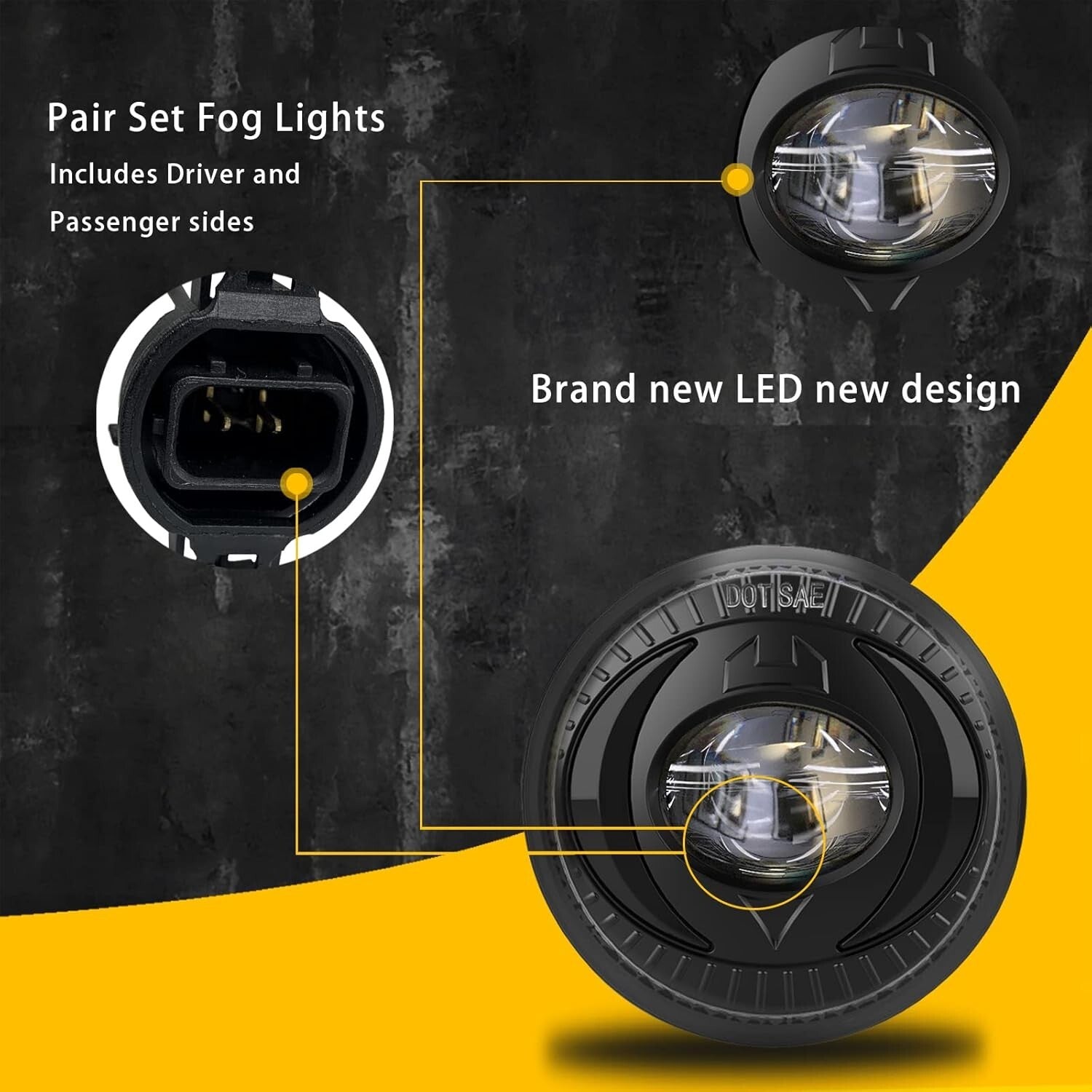 Durable Waterproof LED Fog Lights Set for Various Chevy & GMC Vehicles - 1 PCS